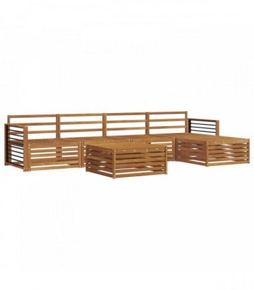 vidaXL Outdoor Sofa Set 6 pcs Natural Solid Acacia Wood