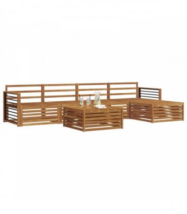 vidaXL Outdoor Sofa Set 6 pcs Natural Solid Acacia Wood