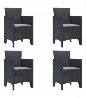 vidaXL Garden Chair 4 pcs Anthracite 53 x 49 x 85 cm Polypropylene