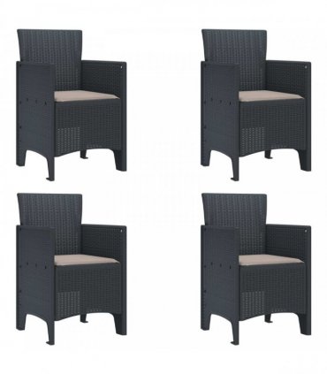 vidaXL Garden Chair 4 pcs Anthracite 53 x 49 x 85 cm Polypropylene