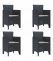 vidaXL Garden Chair 4 pcs Anthracite 53 x 49 x 85 cm Polypropylene