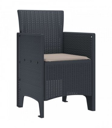 vidaXL Garden Chair 4 pcs Anthracite 53 x 49 x 85 cm Polypropylene