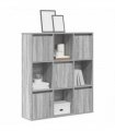 vidaXL Bookcase Grey Sonoma 89x24x101.5 cm Engineered Wood