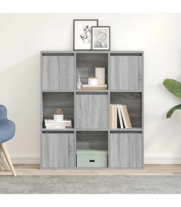 vidaXL Bookcase Grey Sonoma 89x24x101.5 cm Engineered Wood