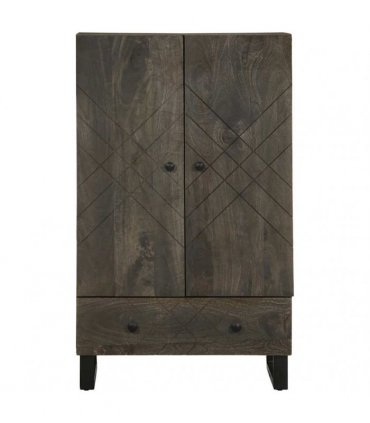 vidaXL Highboard Black 60x33x100 cm Solid Wood Mango
