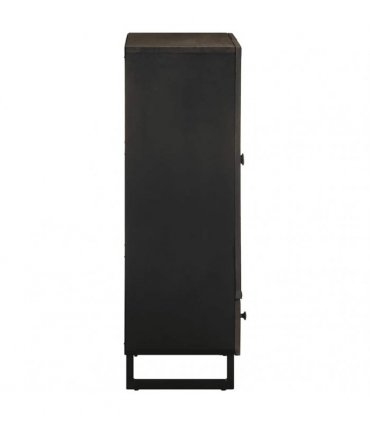 vidaXL Highboard Black 60x33x100 cm Solid Wood Mango