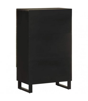 vidaXL Highboard Black 60x33x100 cm Solid Wood Mango