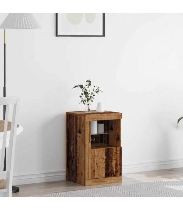 vidaXL LED Sideboard Old Wood 41 x 37 x 67 cm Engineered Wood