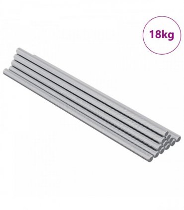 vidaXL Threaded Rod 600 pcs Silver Steel