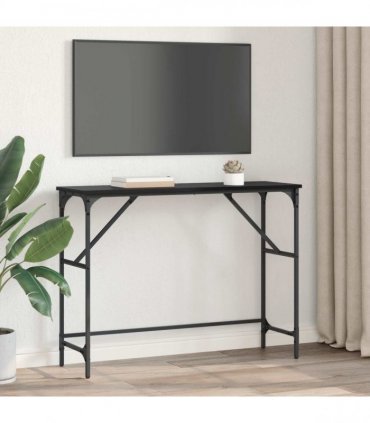 vidaXL Console Table Black Oak 100 x 32 x 75 cm Engineered Wood