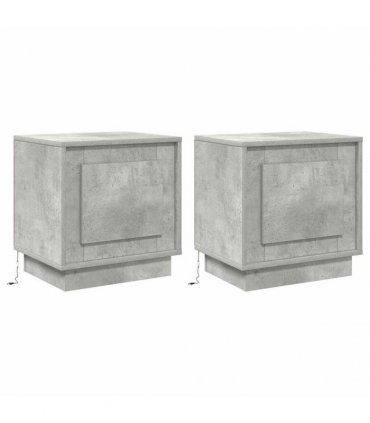 vidaXL Bedside Cabinet 2 pcs Concrete Grey 44 x 34.5 x 45 cm