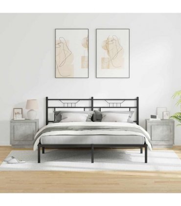 vidaXL Bedside Cabinet 2 pcs Concrete Grey 44 x 34.5 x 45 cm