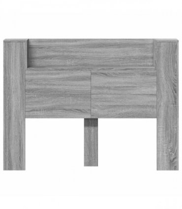vidaXL Headboard Cabinet with LED Grey Sonoma 140 x 16.5 x 103.5 cm