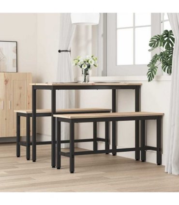 vidaXL Dining Benches 2 pcs Natural 100 x 32.5 x 49 cm Solid pine wood