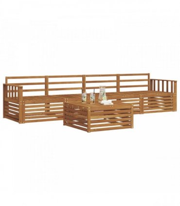 vidaXL Outdoor Sofa Set 5 pcs Natural Solid Acacia Wood