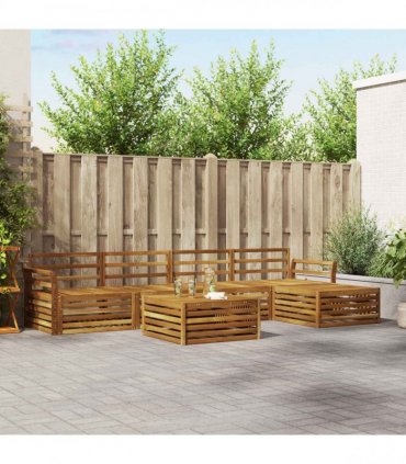 vidaXL Outdoor Sofa Set 6 pcs Natural Solid Acacia Wood