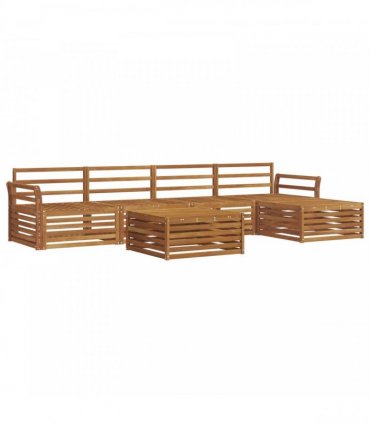 vidaXL Outdoor Sofa Set 6 pcs Natural Solid Acacia Wood