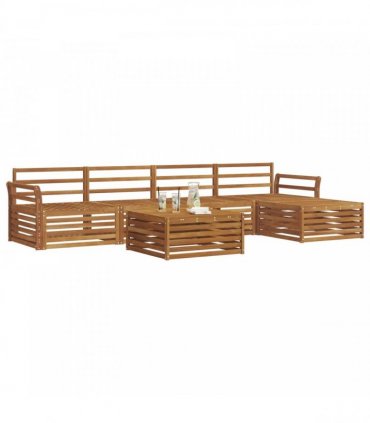 vidaXL Outdoor Sofa Set 6 pcs Natural Solid Acacia Wood