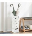 vidaXL Rain Umbrella Stand White 15.5 x 15.5 x 49 cm Steel