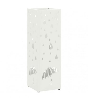 vidaXL Rain Umbrella Stand White 15.5 x 15.5 x 49 cm Steel