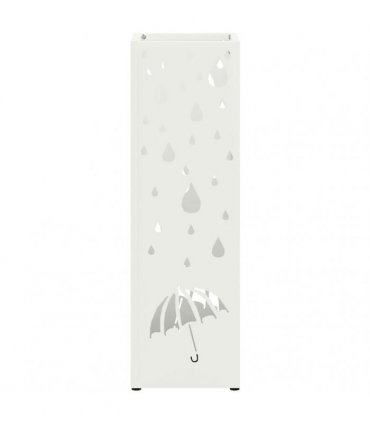 vidaXL Rain Umbrella Stand White 15.5 x 15.5 x 49 cm Steel