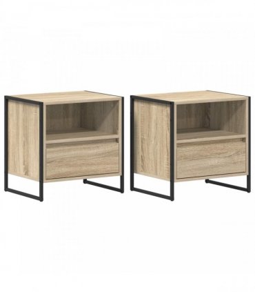 vidaXL Bedside Table 2 pcs Sonoma 50 x 39.5 x 50 cm Engineered Wood