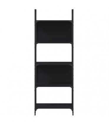 vidaXL Bookshelf 5-Tier Black 60.5x24x166.5 cm Engineered Wood