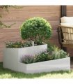 vidaXL Garden Planter Silver 80 x 80 x 50 cm Stainless Steel