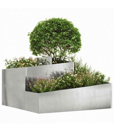 vidaXL Garden Planter Silver 80 x 80 x 50 cm Stainless Steel