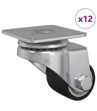 vidaXL Caster 12 pcs Silver 44.1 x 44.1 x 1.95 mm Nylon
