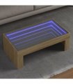 vidaXL Coffee Table with Infinity LED Sonoma Oak 90x50x30 cm