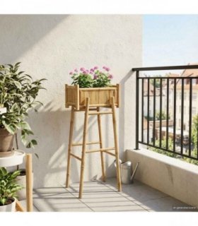vidaXL Garden Planter with Holder Natural 50 x 38 x 114 cm Bamboo