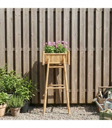 vidaXL Garden Planter with Holder Natural 50 x 38 x 114 cm Bamboo