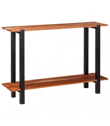 vidaXL Console Table with Shelf Brown and Black 110 x 30 x 75 cm