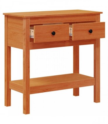 vidaXL Console Table Wax Brown 75 x 35 x 75 cm Soild Pine Wood