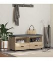 vidaXL Hall Bench with Cushion with Drawer Sonoma Oak 100 x 38 x 46 cm