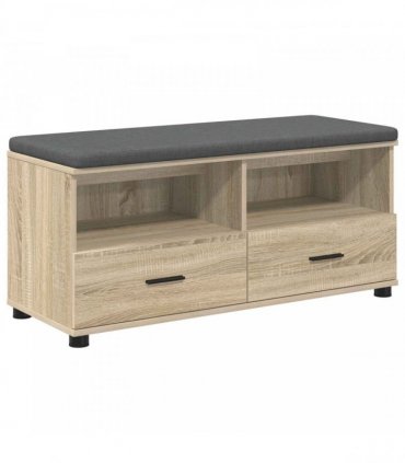 vidaXL Hall Bench with Cushion with Drawer Sonoma Oak 100 x 38 x 46 cm