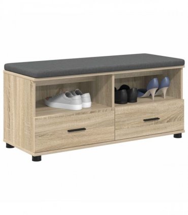 vidaXL Hall Bench with Cushion with Drawer Sonoma Oak 100 x 38 x 46 cm