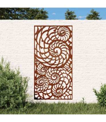 vidaXL Garden Wall Decoration 105x55 cm Corten Steel Shell Design
