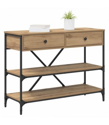 vidaXL Console Table with Drawer Brown 100 x 34.5 x 75 cm Wood