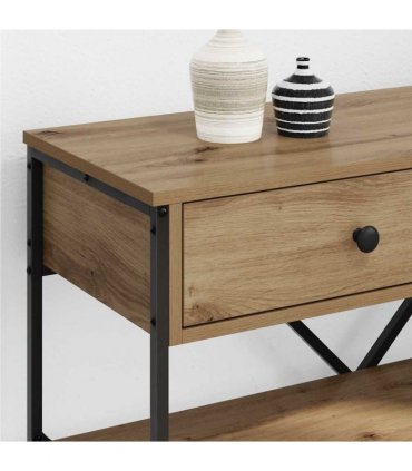 vidaXL Console Table with Drawer Brown 100 x 34.5 x 75 cm Wood