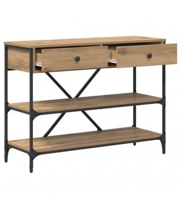 vidaXL Console Table with Drawer Brown 100 x 34.5 x 75 cm Wood