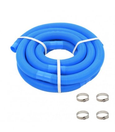 vidaXL Pool Hose with Clamps Blue 38 mm 6 m