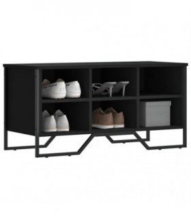 vidaXL Shoe Cabinet Black 90x38x45.5 cm Engineered Wood