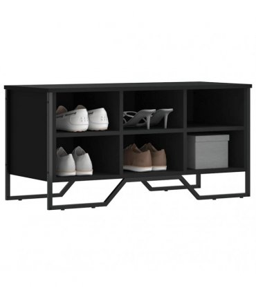 vidaXL Shoe Cabinet Black 90x38x45.5 cm Engineered Wood