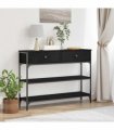vidaXL Console Table Black Oak 100 x 25 x 75 cm Engineered Wood