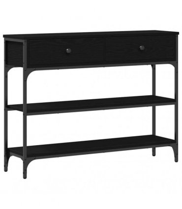 vidaXL Console Table Black Oak 100 x 25 x 75 cm Engineered Wood