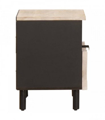vidaXL Bedside Cabinet White 40 x 33 x 46 cm Solid Mango Wood