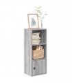 vidaXL Bookcase Grey Sonoma 31x24x77 cm Engineered Wood