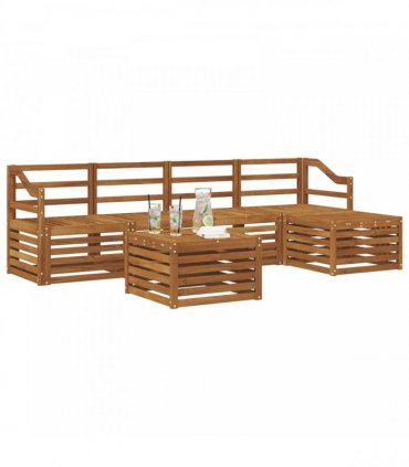 vidaXL Outdoor Sofa Set 6 pcs Natural